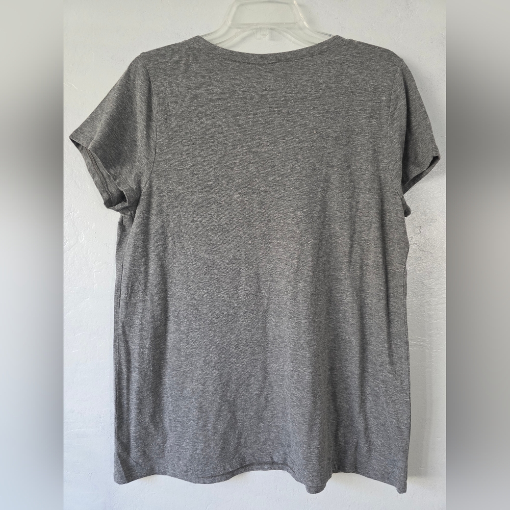 Torrid Gray V-Neck Top with Skull and Rose Patches - Picture 5 of 5